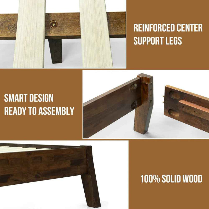 Acacia Serenity Deluxe Wood Platform Bed Frame - Elegant and Durable Design