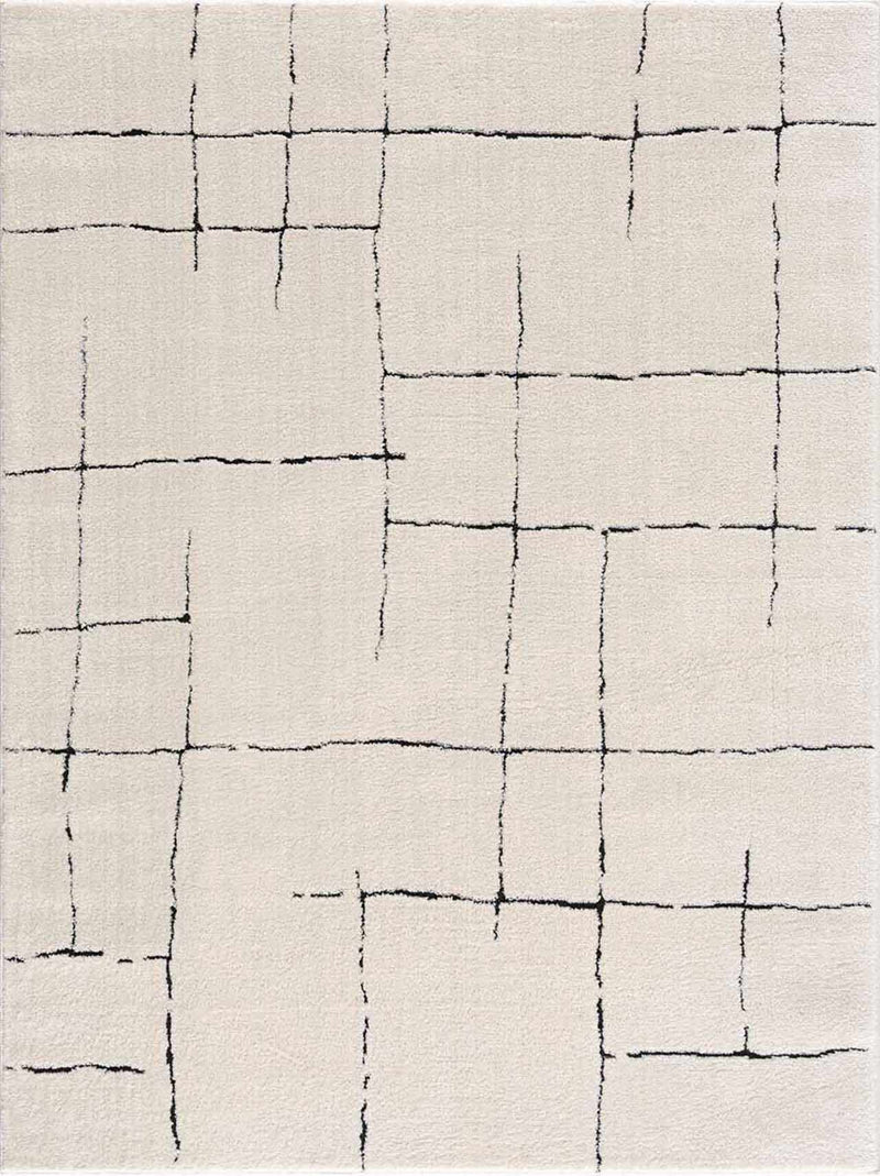 Koume Beige Maze Area Rug