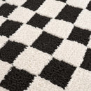 Lajos Black & White Checkered Plush Rug