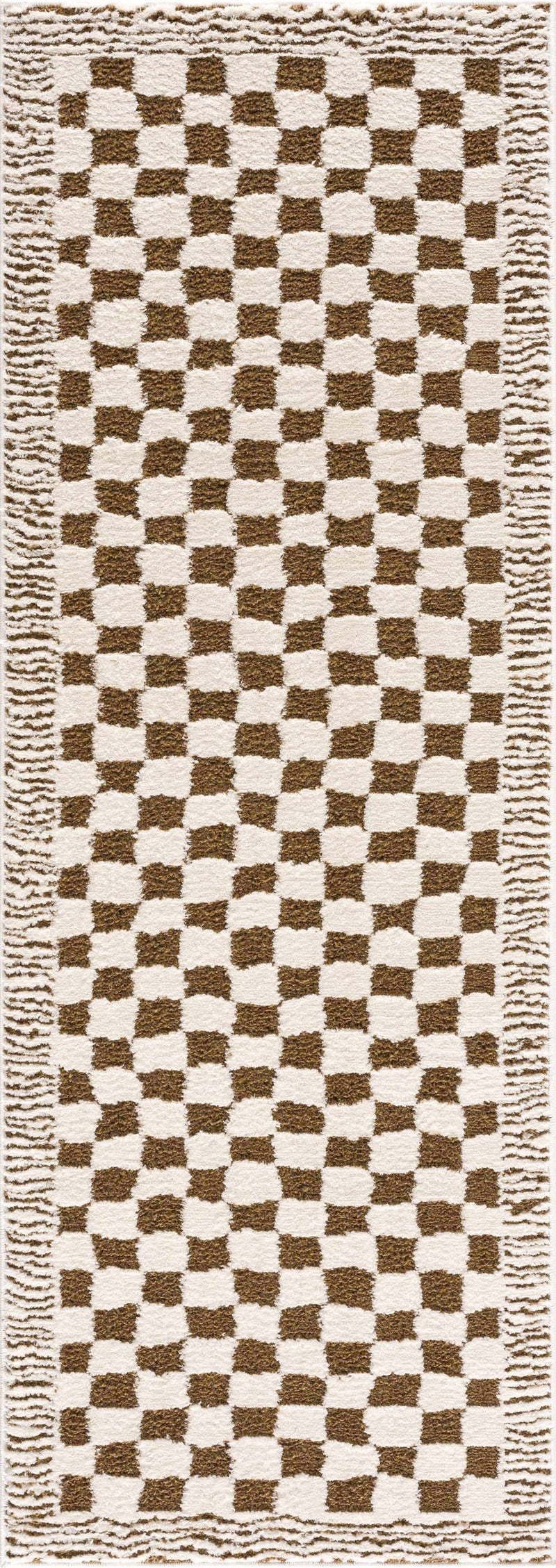 Leryn Brown Checkered Plush Rug