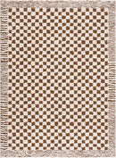 Leryn Brown Checkered Plush Rug
