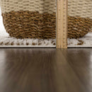 Leryn Brown & White Checkered Area Rug