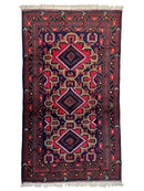 Hand-Knotted Afghani Baluch Wool Rug - 2'10" x 5'