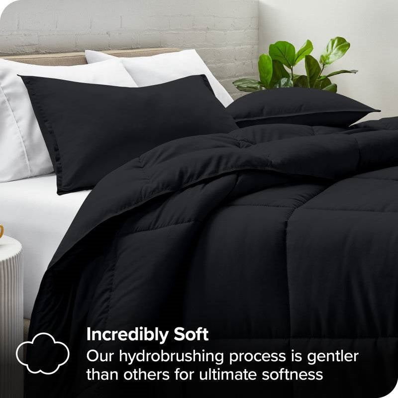 Full/Double size Luxuriously Soft Down Alternative Comforter Set in Black, photo 5 of 5