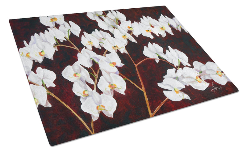 Orchids by Ferris Hotard Glass Cutting Boards – Durable, Decorative Kitchen Art Large