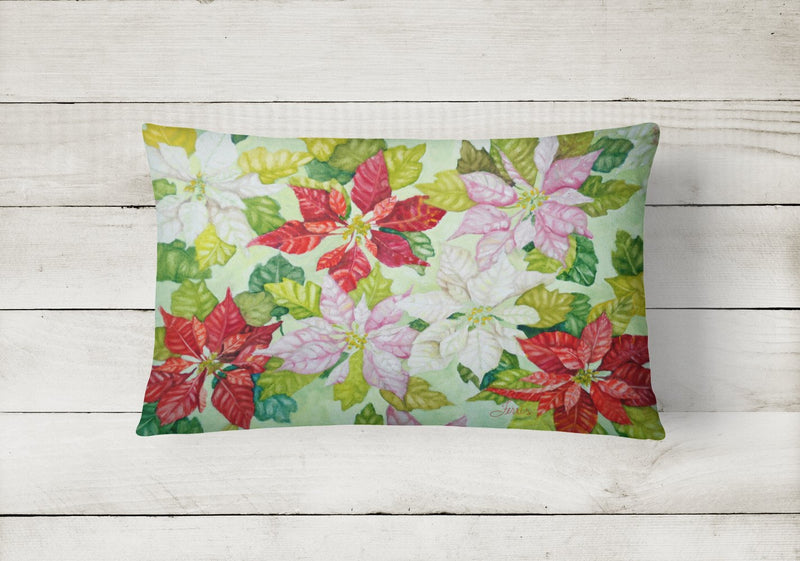 Poinsettias by Ferris Hotard Canvas Fabric Decorative Pillow