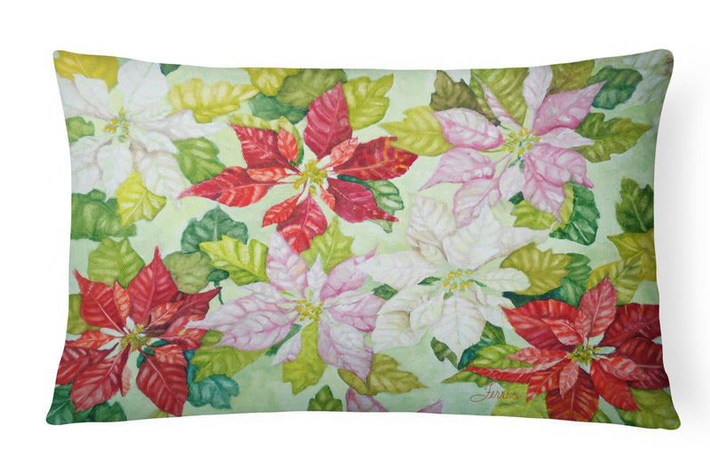 Poinsettias by Ferris Hotard Canvas Fabric Decorative Pillow