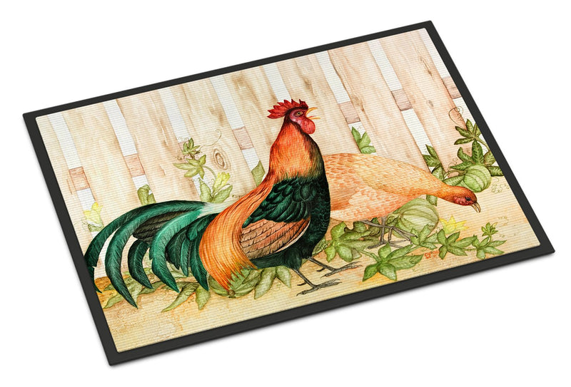 Chicken and Rooster by Ferris Hotard Doormat - 24x36 Decorative Floor Mat – Indoor/Outdoor Rug with Artistic Flair