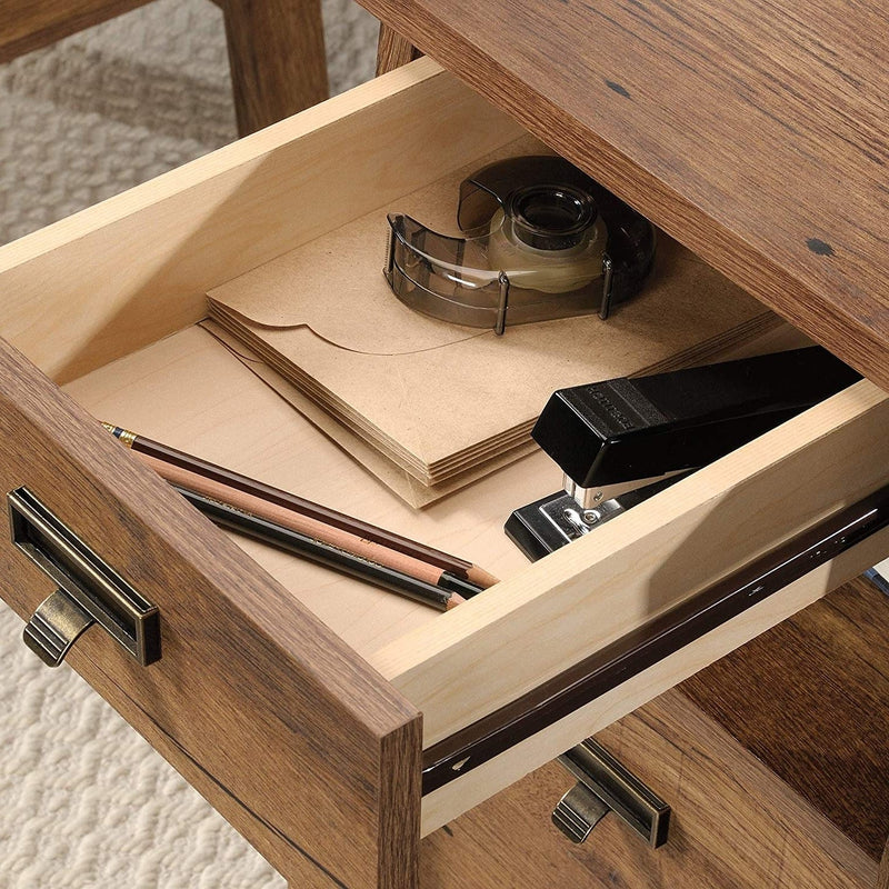 FarmHouse Rustic Oak Executive Desk w/ Filing Cabinets Storage, photo 4 of 4