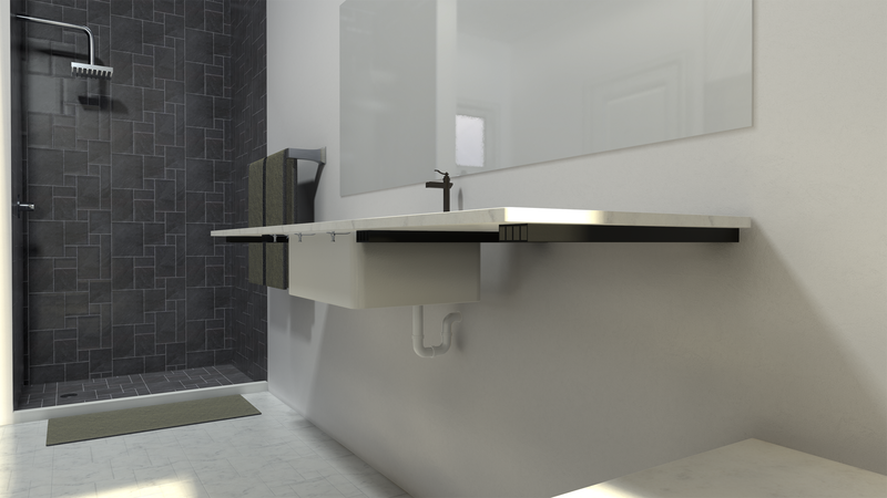 Metal Floating Shelf Brackets 1 Inch Concealed Mounting Hardware, installed in a room