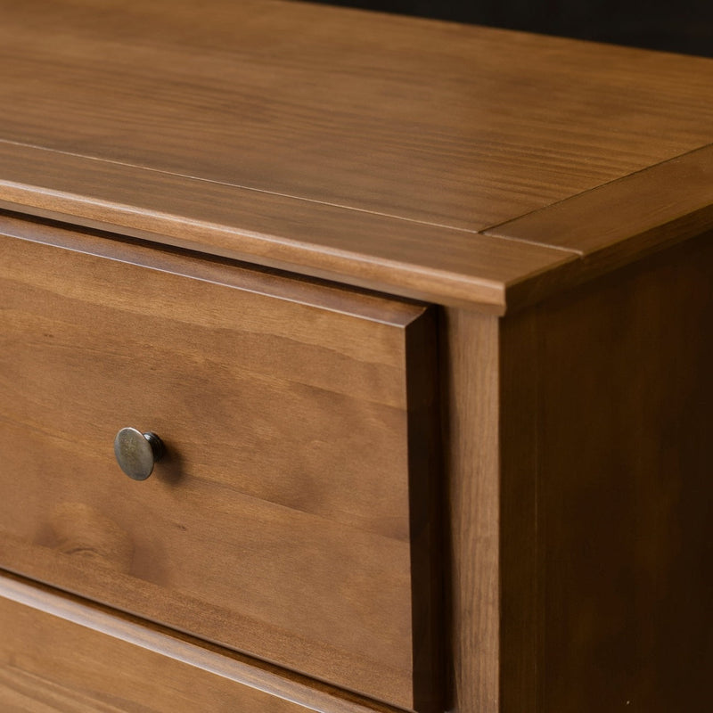 Farmhouse Solid Pine Wood 6 Drawer Dresser in Walnut Finish, photo 2 of 2