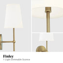 Finley 1-Light Satin Gold Dimmable Bathroom Wall Sconce by Parrot Uncle