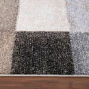 Modern Living Room Rug Fiesta Patchwork Look in Beige and Grey