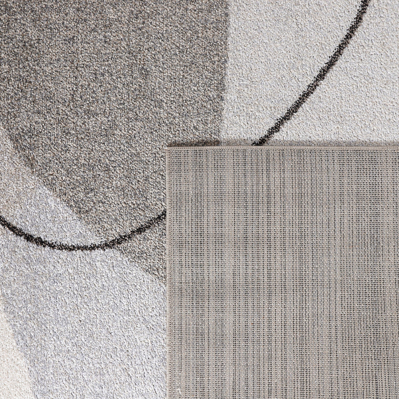 Area Rug Fiesta with Abstract Artistic Pattern in Beige and Grey