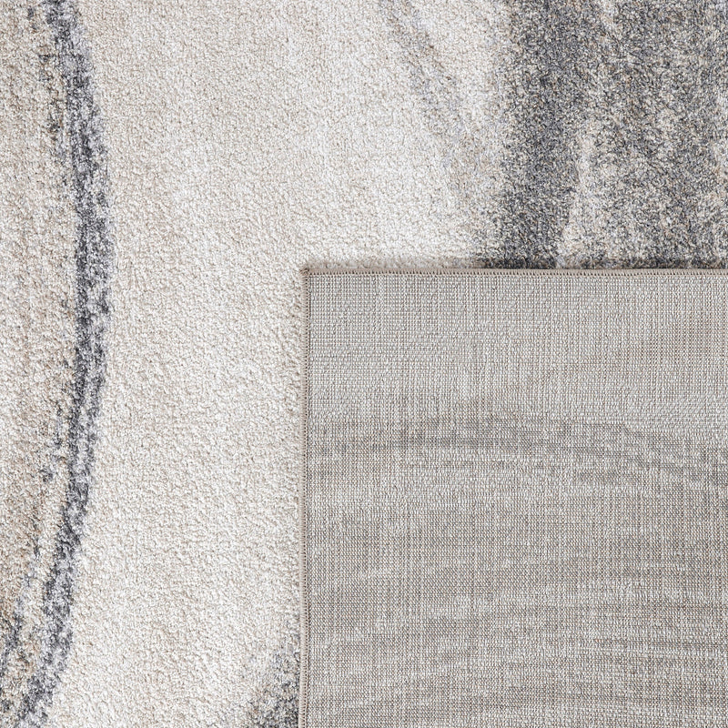 Modern Area Rug Fiesta with Artistic Waves in Beige Grey