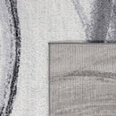 Modern Area Rug Fiesta with Artistic Waves in Grey Tones