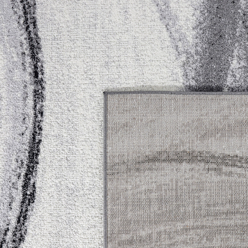 Modern Area Rug Fiesta with Artistic Waves in Grey Tones