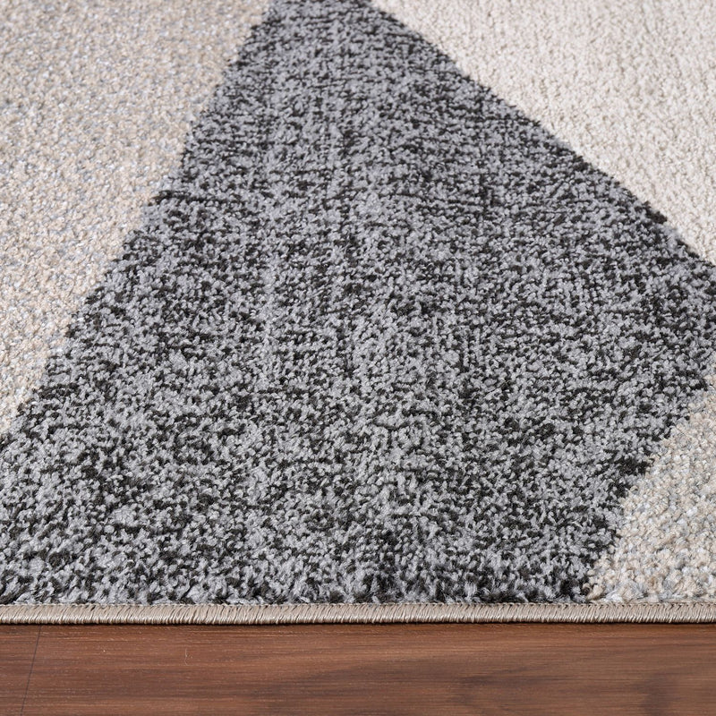 Living Room Rug Fiesta with Geometric Design in Beige Grey Cream