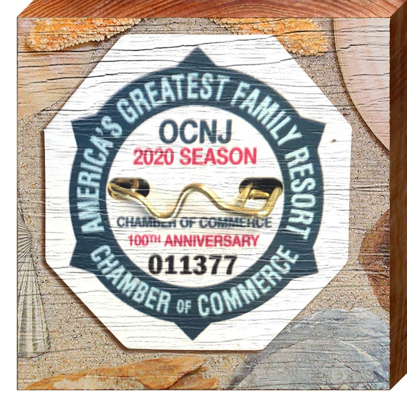 2020 New Jersey Beach Tag | Real Wood Wall Art Print