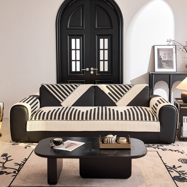 Vertical Stripes Sectional Sofa Cover Slipcover - Non-Slip, Fits L-Shape Couches, photo 2 of 116