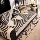 Vertical Stripes Sectional Sofa Cover Slipcover - Non-Slip, Fits L-Shape Couches