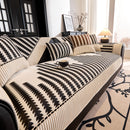 Vertical Stripes Sectional Sofa Cover Slipcover - Non-Slip, Fits L-Shape Couches