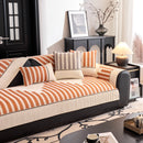 Vertical Stripes Sectional Sofa Cover Slipcover - Non-Slip, Fits L-Shape Couches