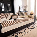 Vertical Stripes Sectional Sofa Cover Slipcover - Non-Slip, Fits L-Shape Couches