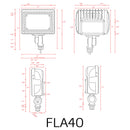 FLA40 Aluminum 40W Integrated LED 12V Low Voltage Landscape Lighting Outdoor Floodlight by Kings Outdoor Lighting