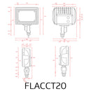 FLACCT20 12V Low Voltage Adjustable CCT and Wattage 5W-20W Integrated LED Landscape Lighting Outdoor Floodlight by Kings Outdoor Lighting