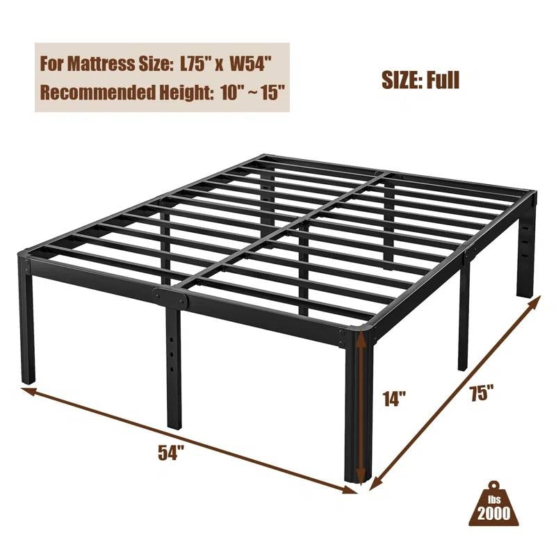 Full size Heavy Duty Metal Bed Frame Platform with Round Edge Legs, photo 5 of 5