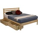 Full size Solid Wood Platform Bed Frame with Slatted Headboard - Made in USA