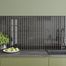 Jet Black 2x16 Glossy Ceramic Subway Tile (50 pack, 10.76 sq ft/case)
