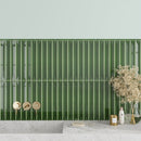 Forest Green 0.5x8 Glossy Ceramic Pencil Tile Trim (10 pack, 0.27 sq ft/case)