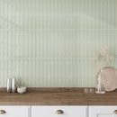 Soft Mint Green 2x16 Glossy Ceramic Deco Subway Tile (50 pack,10.76 sq ft/case)
