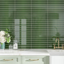 Forest Green 2x16 Glossy Ceramic Subway Tile (50 pack, 10.76 sq ft/case)