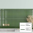 Forest Green 2x16 Glossy Ceramic Deco Subway Tile (50 pack,10.76 sq ft/case)