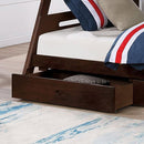 Solid Wood Twin / Full Bunk Bed with Reversible Angled Ladder and Underbed Drawers