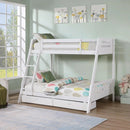 Solid Wood Twin / Full Bunk Bed with Reversible Angled Ladder and Underbed Drawers by ParrotUncle