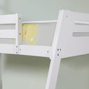 Solid Wood Twin / Full Bunk Bed with Reversible Angled Ladder and Underbed Drawers