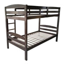 Transitional Solid Hardwood Twin over Twin Bunk Bed, Patented Insert & Lock Joint for Extra Safety for Kids by ParrotUncle