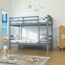 Transitional Solid Hardwood Twin over Twin Bunk Bed, Patented Insert & Lock Joint for Extra Safety for Kids by ParrotUncle