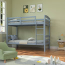 Transitional Solid Hardwood Twin over Twin Bunk Bed, Patented Insert & Lock Joint for Extra Safety for Kids by ParrotUncle