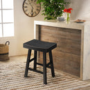 Set of 2 Farmhouse Solid Wood Bar Stools - Backless Saddle Seat Counter Height Chairs for Kitchen Island, Breakfast Nook & Home Office