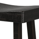 Set of 2 Farmhouse Solid Wood Bar Stools - Backless Saddle Seat Counter Height Chairs for Kitchen Island, Breakfast Nook & Home Office