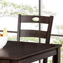 30"H Solid Rubberwood 5-Piece Dining Table Set with Slat Back Chairs