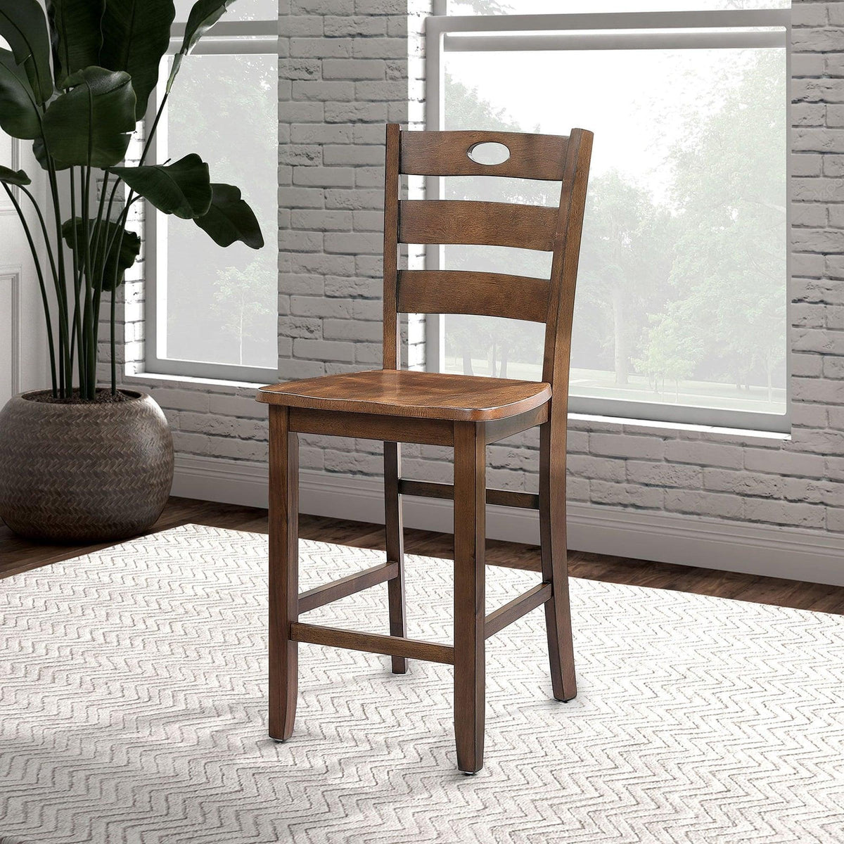 36"H Solid Rubberwood and Wood Veneer 5-Piece Counter Ht. Table Set, photo 13 of 15
