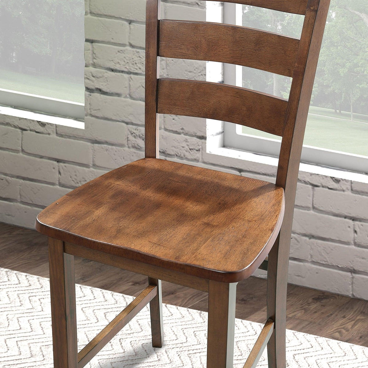 36"H Solid Rubberwood and Wood Veneer 5-Piece Counter Ht. Table Set, photo 3 of 15