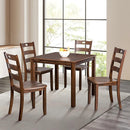 30"H Solid Rubberwood 5-Piece Dining Table Set with Slat Back Chairs