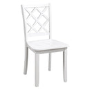 48"W Solid Rubberwood 5-Piece Dining Table Set with Diamond Chair Back